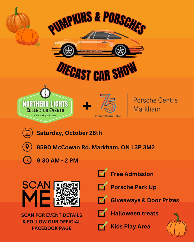 “Pumpkins and Porsches” Diecast Car Show! (Saturday 28th October, 2023)