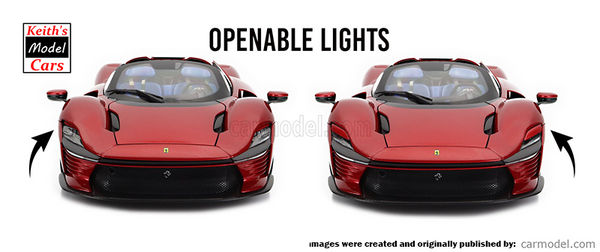 [1/18 Scale] Ferrari Daytona SP3 Series Icona in Rosso Magma Metallic by Bburago
