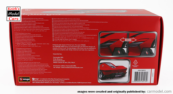 [1/18 Scale] Ferrari Daytona SP3 Series Icona in Rosso Magma Metallic by Bburago