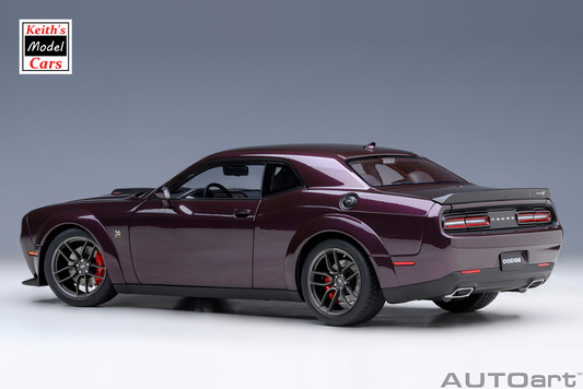 [1/18 Scale] Dodge Challenger R/T Scat Pack Shaker Widebody 2022 in Hellraisin by AUTOart Models