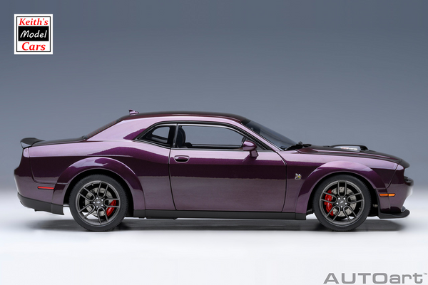 [1/18 Scale] Dodge Challenger R/T Scat Pack Shaker Widebody 2022 in Hellraisin by AUTOart Models
