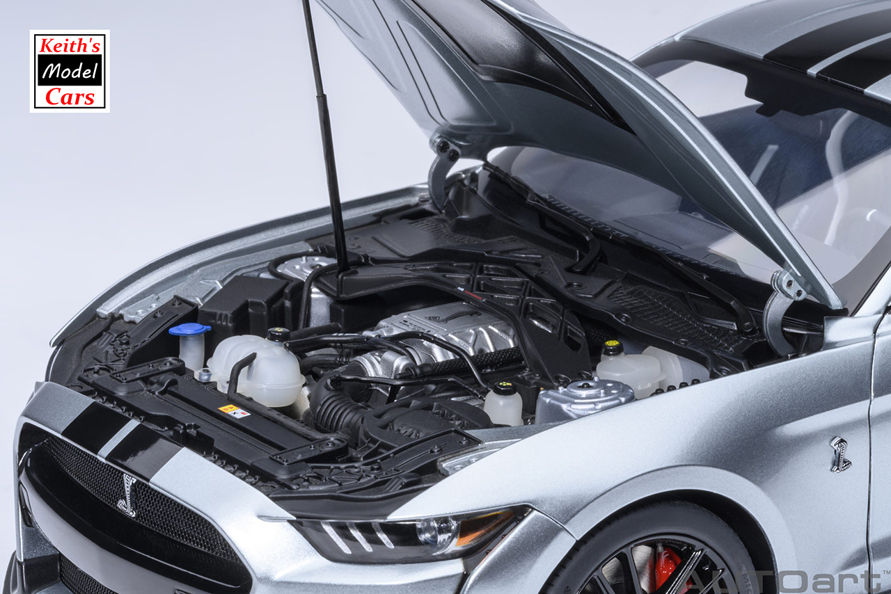 [1/18 Scale] Ford Mustang Shelby GT500 in Iconic Silver by AUTOart Models