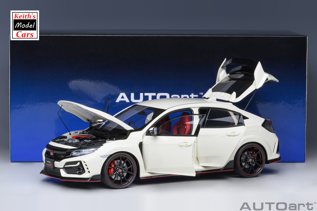 [1/18 Scale] Honda Civic Type R (FK8) 2021 in Championship White by AUTOart Models