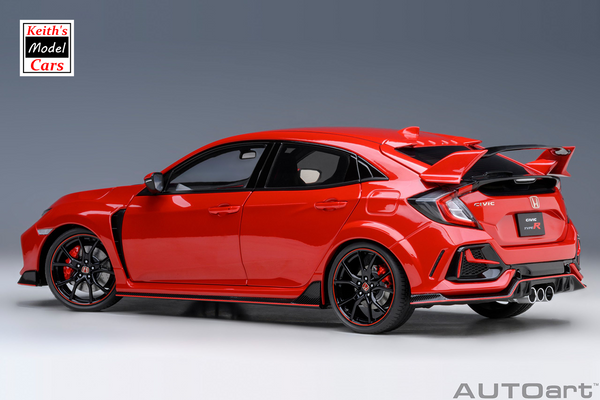 [1/18 Scale] Honda Civic Type R (FK8) 2021 in Flame Red by AUTOart Models