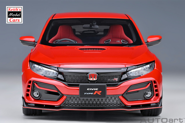 [1/18 Scale] Honda Civic Type R (FK8) 2021 in Flame Red by AUTOart Models
