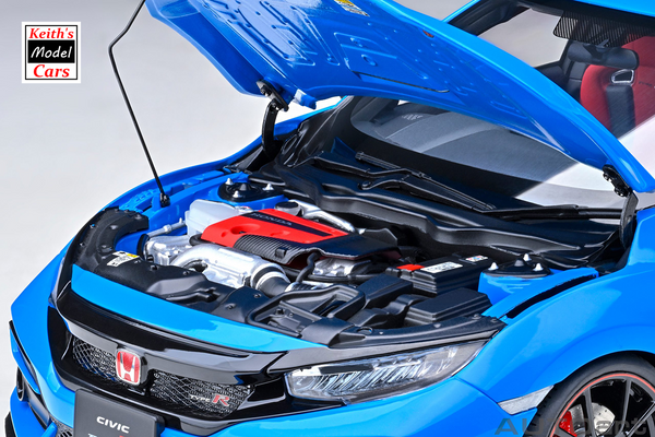 [1/18 Scale] Honda Civic Type R (FK8) 2021 in Racing Blue Pearl by AUTOart Models