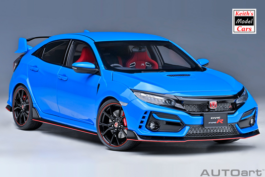 [1/18 Scale] Honda Civic Type R (FK8) 2021 in Racing Blue Pearl by AUTOart Models