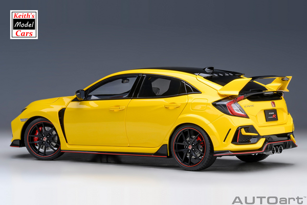 [1/18 Scale] Honda Civic Type R (FK8) 2021 in Sunlight Yellow by AUTOart Models