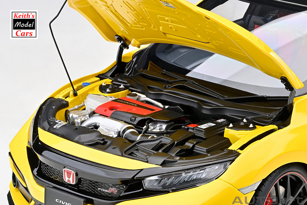 [1/18 Scale] Honda Civic Type R (FK8) 2021 in Sunlight Yellow by AUTOart Models