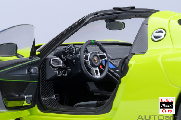 [1/18 Scale] Porsche 918 Spyder Weissach Package in Acid Green by AUTOart Models