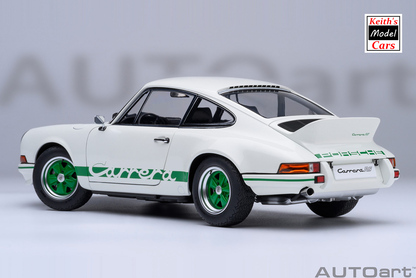 [1/18 Scale] Porsche 911 Carrera 2.7 RS in Grand Prix White with Green stripes by AUTOart Models