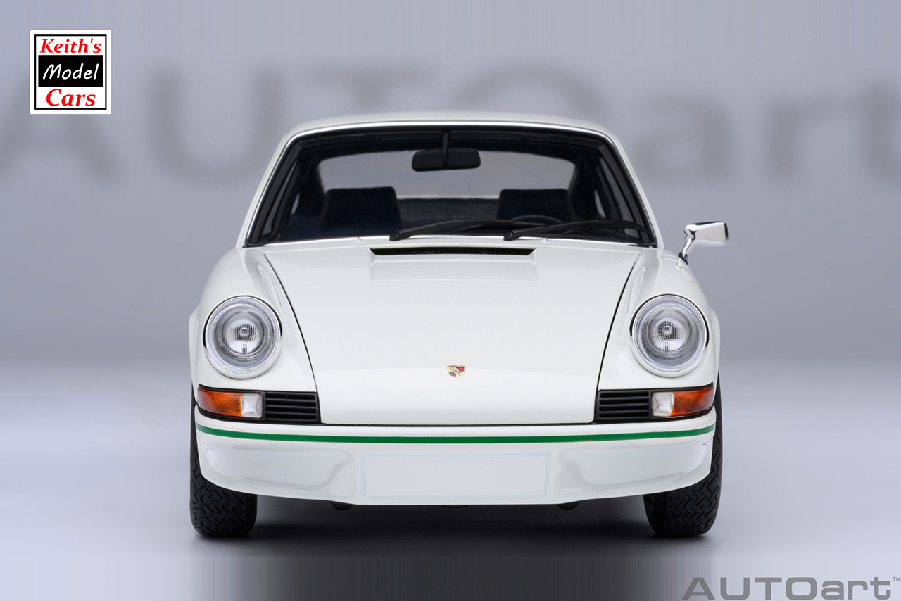 [1/18 Scale] Porsche 911 Carrera 2.7 RS in Grand Prix White with Green stripes by AUTOart Models