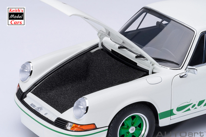 [1/18 Scale] Porsche 911 Carrera 2.7 RS in Grand Prix White with Green stripes by AUTOart Models