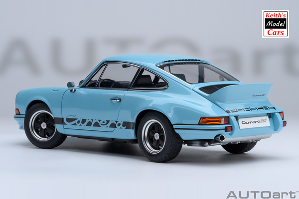 [1/18 Scale] Porsche 911 Carrera 2.7 RS in Gulf Blue with Black stripes by AUTOart Models