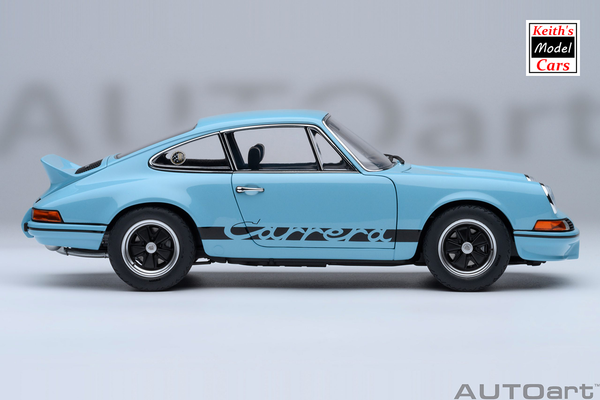 [1/18 Scale] Porsche 911 Carrera 2.7 RS in Gulf Blue with Black stripes by AUTOart Models