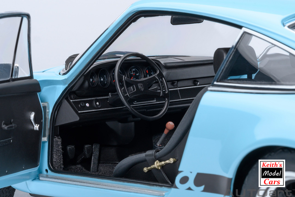[1/18 Scale] Porsche 911 Carrera 2.7 RS in Gulf Blue with Black stripes by AUTOart Models