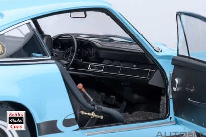 [1/18 Scale] Porsche 911 Carrera 2.7 RS in Gulf Blue with Black stripes by AUTOart Models