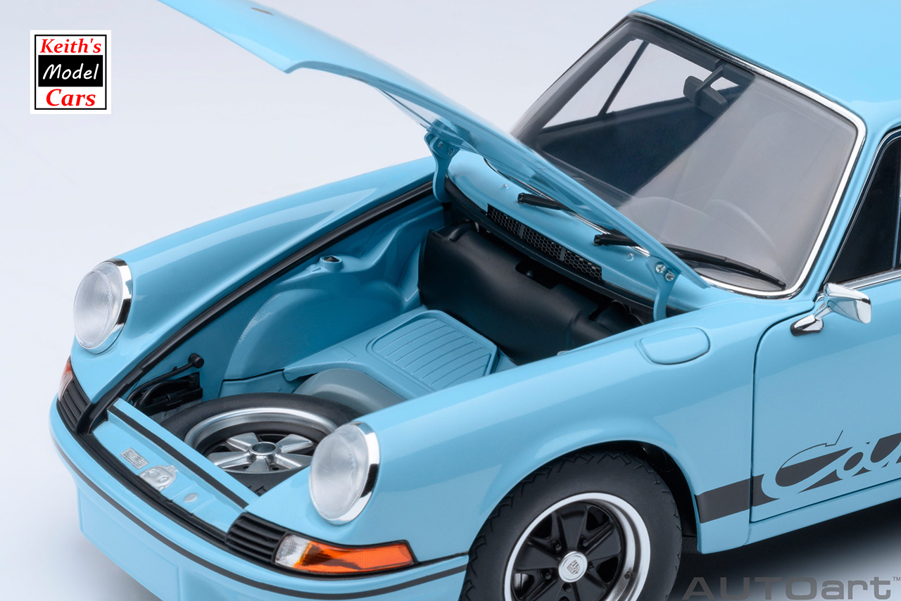 [1/18 Scale] Porsche 911 Carrera 2.7 RS in Gulf Blue with Black stripes by AUTOart Models