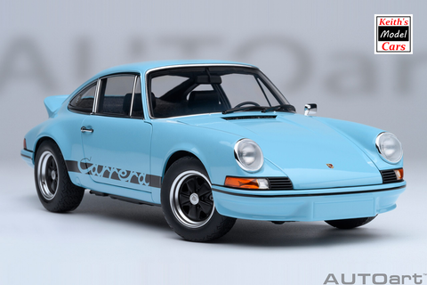 [1/18 Scale] Porsche 911 Carrera 2.7 RS in Gulf Blue with Black stripes by AUTOart Models