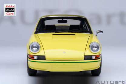 [Maßstab 1/18] Porsche 911 Carrera 2.7 RS in Hellgelb mit grünen Streifen von AUTOart Models 