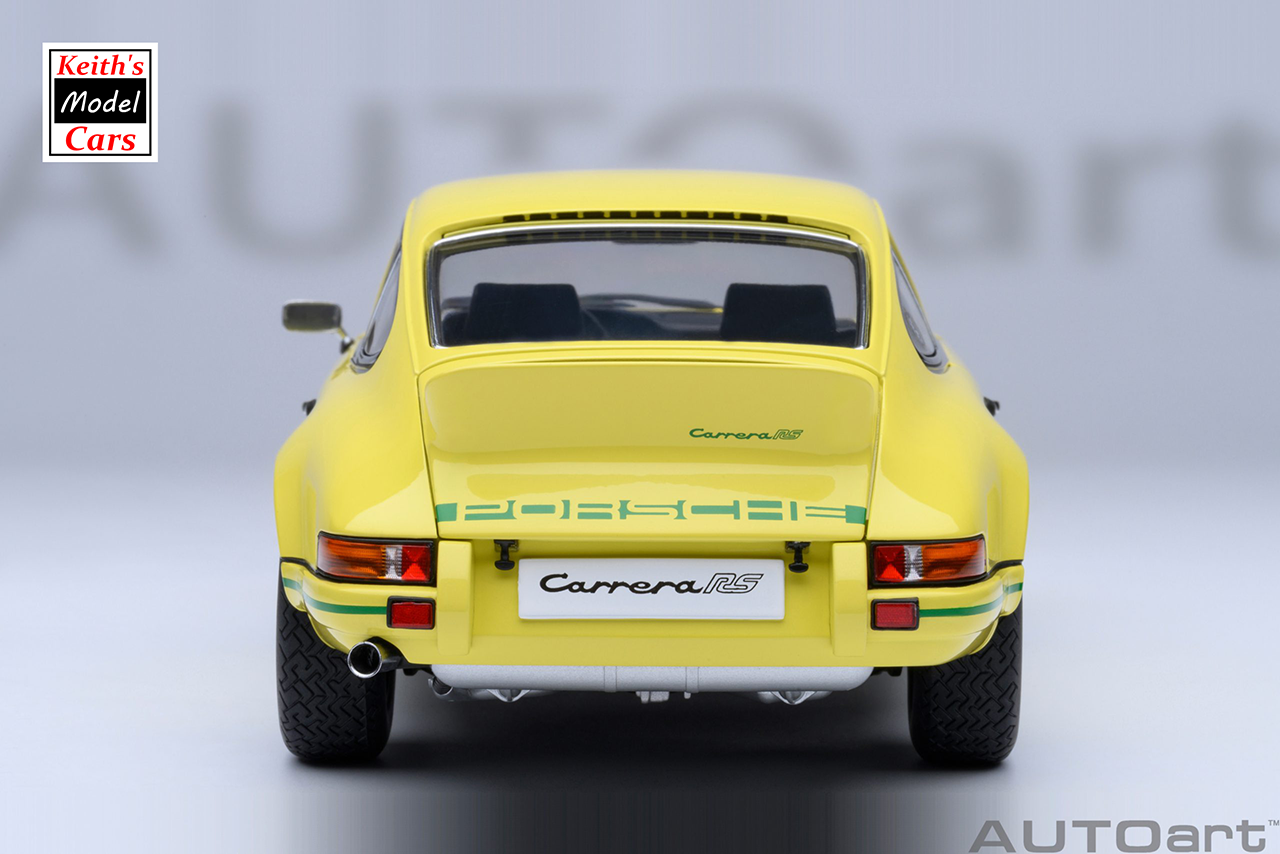 [Maßstab 1/18] Porsche 911 Carrera 2.7 RS in Hellgelb mit grünen Streifen von AUTOart Models 