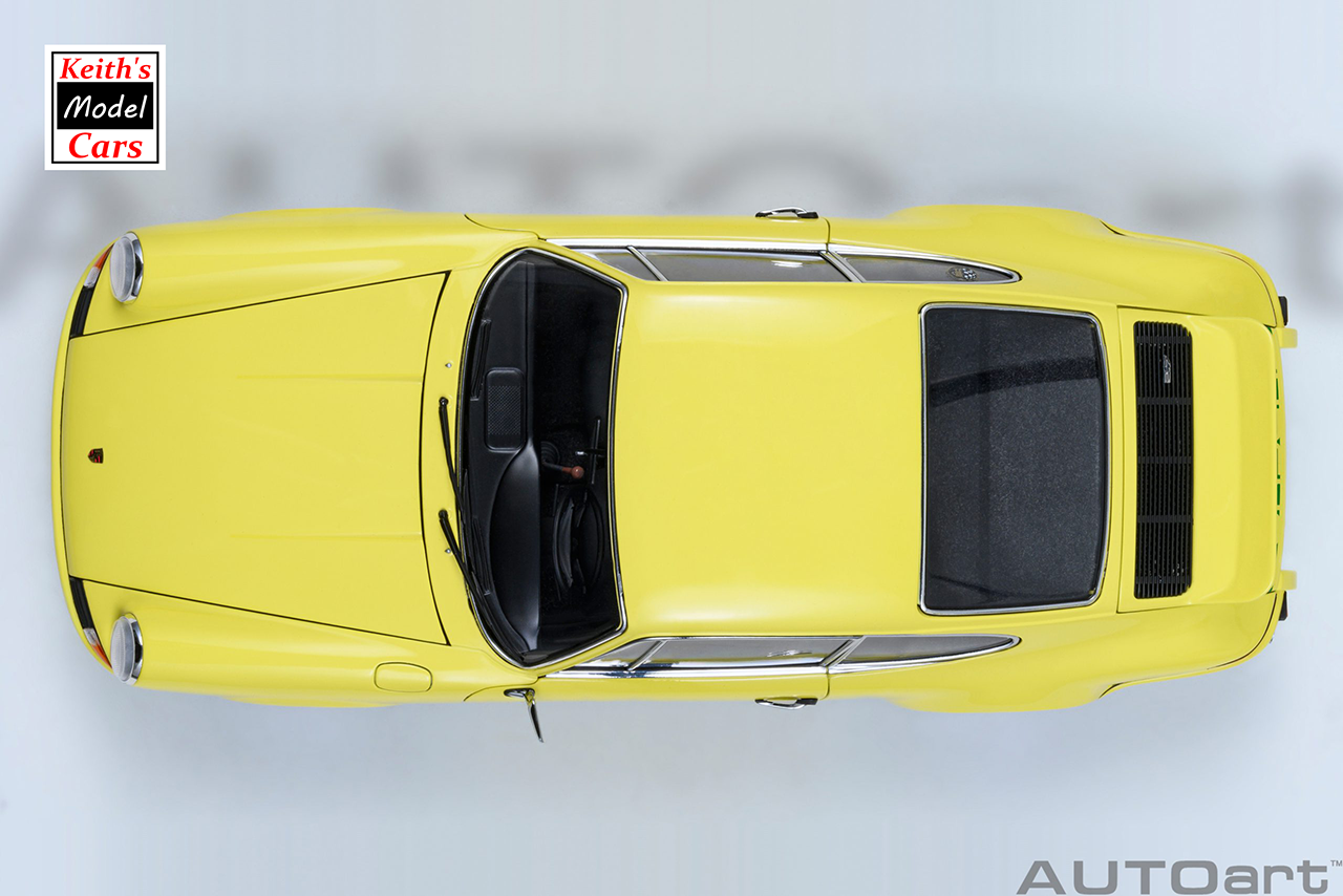 [Maßstab 1/18] Porsche 911 Carrera 2.7 RS in Hellgelb mit grünen Streifen von AUTOart Models 