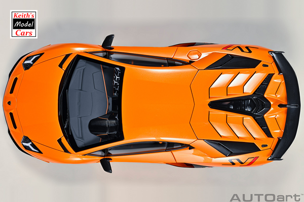 [1/18 Scale] Lamborghini Aventador SVJ in Arancio Atlas/Pearl Orange by AUTOart Models