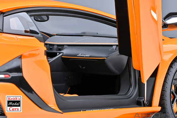 [1/18 Scale] Lamborghini Aventador SVJ in Arancio Atlas/Pearl Orange by AUTOart Models