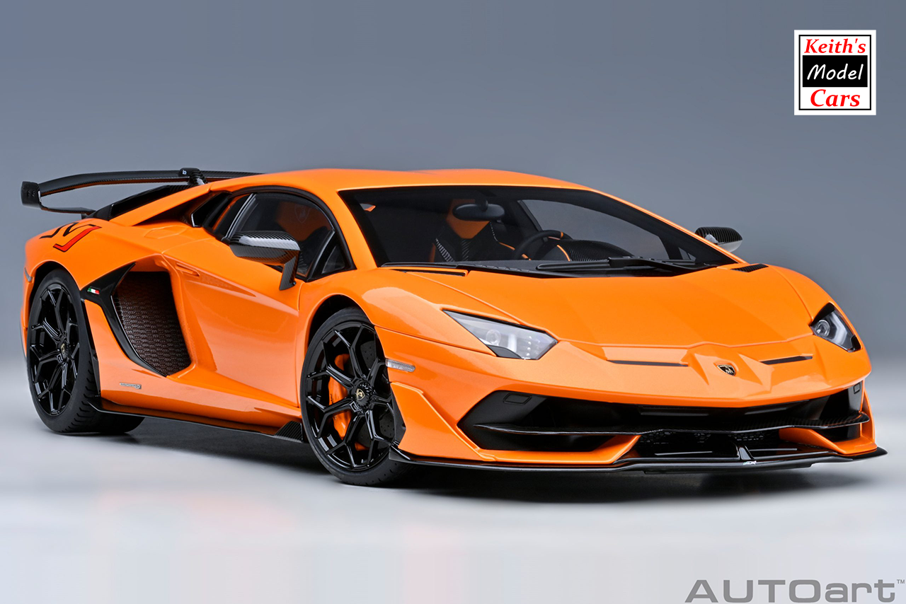 [1/18 Scale] Lamborghini Aventador SVJ in Arancio Atlas/Pearl Orange by AUTOart Models