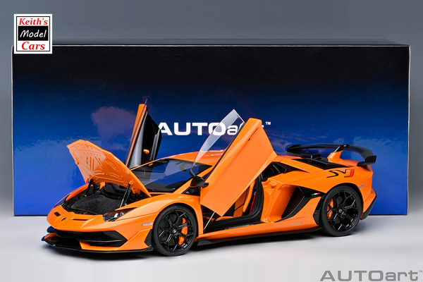 [1/18 Scale] Lamborghini Aventador SVJ in Arancio Atlas/Pearl Orange by AUTOart Models