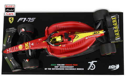 [1/18 Scale] Ferrari SF-75 Italian GP 2022 - Monza (No.16 Charles Leclerc) with Display Case by BBR Models