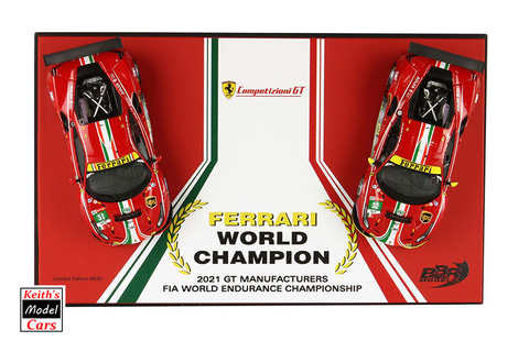 [1/43 Scale] Ferrari 488 GTE LMGTE Team AF Corse Commemorative Set - 2021 24H Le Mans - LMGTE Champions by BBR Models
