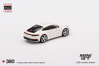 [Maßstab 1/64] Porsche 911 (992) Carrera S in Weiß von MiJo Exclusives Mini GT 