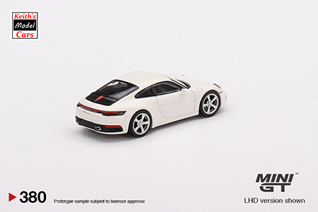 [1/64 Scale] Porsche 911 (992) Carrera S in White by MiJo Exclusives Mini GT