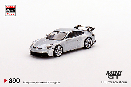 [1/64 Scale] Porsche 911 (992) GT3 in Silver GT Metallic by MiJo Exclusives Mini GT