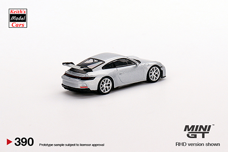 [1/64 Scale] Porsche 911 (992) GT3 in Silver GT Metallic by MiJo Exclusives Mini GT
