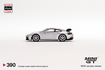 [1/64 Scale] Porsche 911 (992) GT3 in Silver GT Metallic by MiJo Exclusives Mini GT