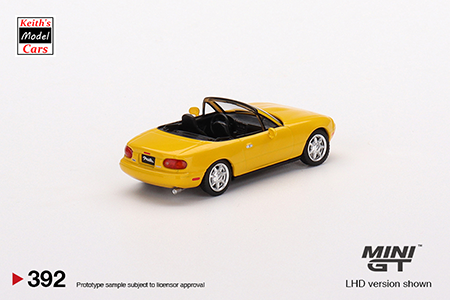 [1/64 Scale] Mazda Miata MX-5 (NA) in Sunburst Yellow by MiJo Exclusives Mini GT