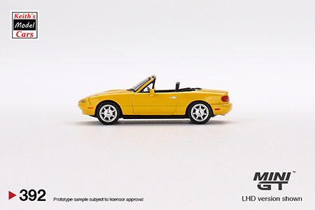 [1/64 Scale] Mazda Miata MX-5 (NA) in Sunburst Yellow by MiJo Exclusives Mini GT