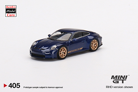 [1/64 Scale] Porsche 911 (992) GT3 Touring in Gentian Blue Metallic by MiJo Exclusives Mini GT