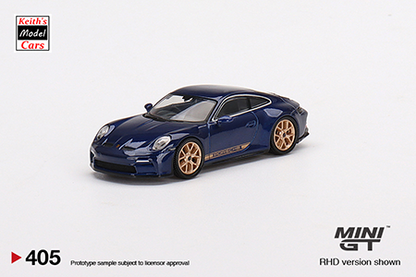 [1/64 Scale] Porsche 911 (992) GT3 Touring in Gentian Blue Metallic by MiJo Exclusives Mini GT