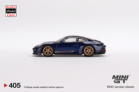 [1/64 Scale] Porsche 911 (992) GT3 Touring in Gentian Blue Metallic by MiJo Exclusives Mini GT