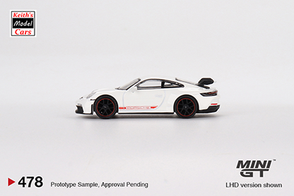 [Maßstab 1/64] Porsche 911 (992) GT3 in Weiß von MiJo Exclusives Mini GT 