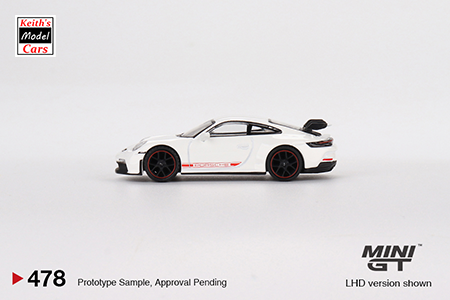 [1/64 Scale] Porsche 911 (992) GT3 in White by MiJo Exclusives Mini GT