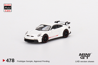 [Maßstab 1/64] Porsche 911 (992) GT3 in Weiß von MiJo Exclusives Mini GT 