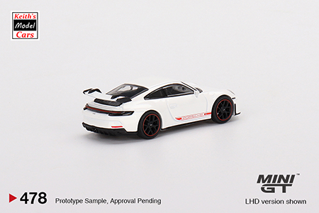 [1/64 Scale] Porsche 911 (992) GT3 in White by MiJo Exclusives Mini GT