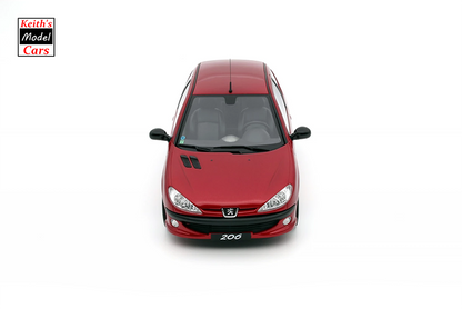 [Maßstab 1/18] Peugeot 206 S16 in Rouge Lucifer EKQ von OTTOmobile 