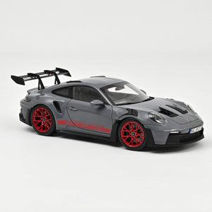 [1/18 Scale] 2021 Porsche 911 GT3 RS in Artic Grey with Pyro Red Accents by Norev