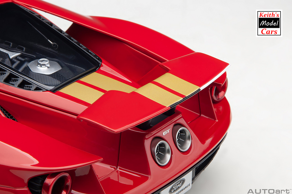 [1/18 Scale] Ford GT 2022 Alan Mann Heritage Edition (Alan Mann Red) by AUTOart Models