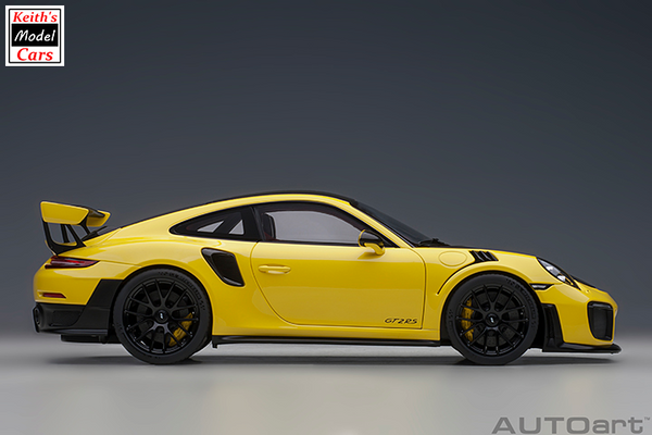 [1/18 Scale] Porsche 911 GT2 RS Weissach Package in Racing Yellow by AUTOart Models